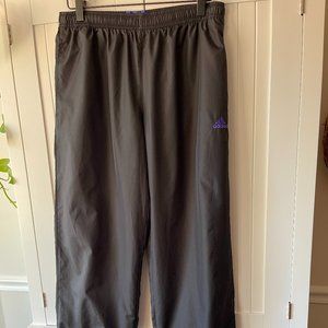ADIDAS Men's Small Track pants Black with Purple Detailing EUC